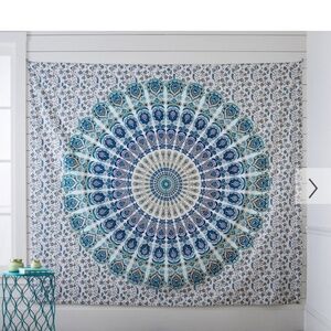 Pottery Barn Teen Dorm Tapestry Blue and Green new